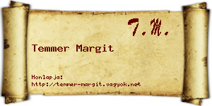 Temmer Margit névjegykártya